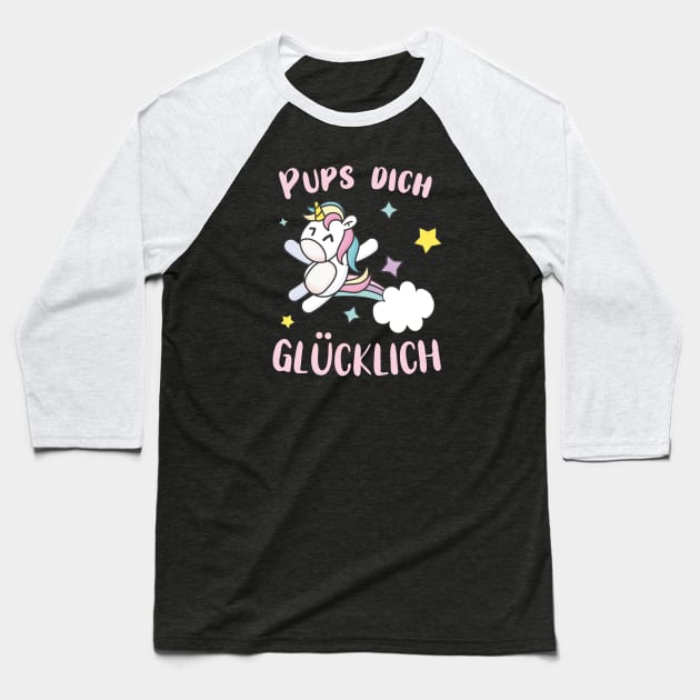 Pups dich glücklich Einhorn Baseball T-Shirt by Foxxy Merch